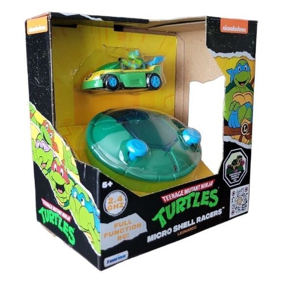 Nickelodeon Teenage Mutant Ninja Turtles Leonardo Microshell Race Car TMNT RC - Picture 1 of 6